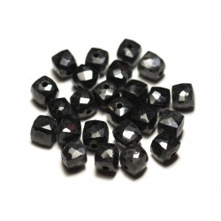 1pc - Perle de Pierre - Spinelle noir Cube Facetté 5-6mm - 8741140020245 