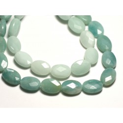 2pc - Perles de Pierre - Amazonite Ovales Facettés 14x10mm - 8741140019539 
