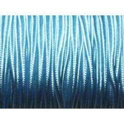 5 mètres - Fil Cordon Lanière Tissu Soutache Satin 2.5mm Bleu clair ciel - 8741140018945 