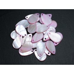 10pc - Perles Breloques Pendentifs Nacre - Gouttes 19mm Rose clair pastel - 4558550004925 