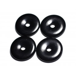 Pendentif Pierre semi précieuse - Obsidienne Noire Donut Pi 40mm - 4558550091437 