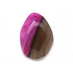 N2 - Pendentif en Pierre - Agate rose et quartz goutte facettée 55mm - 8741140001572 