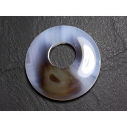 Pendentif Pierre - Agate Donut 44mm Blanc Marron N19 - 8741140004993 