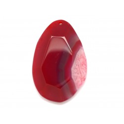 N16 - Pendentif en Pierre - Agate rose et quartz goutte facettée 61mm - 8741140001718 
