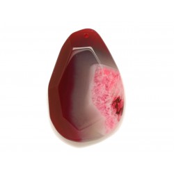 N8 - Pendentif en Pierre - Agate rose et quartz goutte facettée 64mm - 8741140001633 