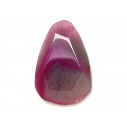 N10 - Pendentif en Pierre - Agate rose et quartz goutte facettée 64mm - 8741140001657 