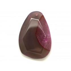 N11 - Pendentif en Pierre - Agate rose et quartz goutte facettée 65mm - 8741140001664 