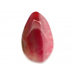 N14 - Pendentif en Pierre - Agate rose et quartz goutte facettée 61mm - 8741140001695 