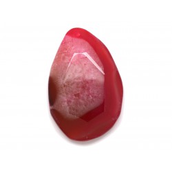 N19 - Pendentif en Pierre - Agate rose et quartz goutte facettée 64mm - 8741140001749 