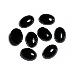 2pc - Cabochons de Pierre - Onyx noir Ovale 14x10mm - 8741140001268 