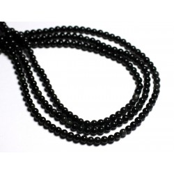 30pc - Perles de Pierre - Obsidienne noire arc en ciel Boules 4mm - 8741140000810 