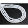 30pc - Perles de Pierre - Jade Rondelles Facettées 4x2mm Blanc - 8741140001039 