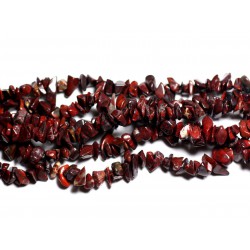 120pc environ - Perles de Pierre Jaspe rouge poppy Rocailles Chips 5-10mm - 4558550019059 