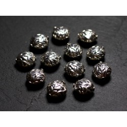 2pc - Perles Argent massif 925 Palets Feuilles 12mm - 4558550086495 