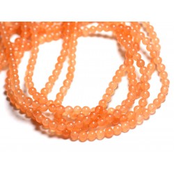 Fil 39cm 90pc env - Perles de Pierre - Jade Boules 4mm Orange pastel - 4558550093066 
