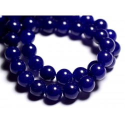10pc - Perles de Pierre - Jade Boules 10mm Bleu nuit - 4558550093097 