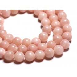 10pc - Perles de Pierre - Jade Boules 10mm Rose Corail Pêche - 4558550006868 