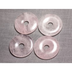 Pendentif Pierre semi précieuse - Quartz Rose Donut Pi 40mm - 4558550091451 