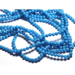 30pc - Perles de Pierre - Jade Boules 4mm Bleu Azur - 4558550089625 