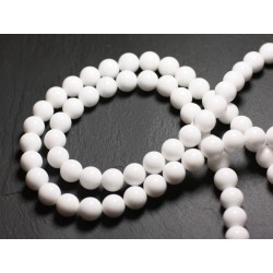 40pc - Perles de Pierre - Jade Boules 4mm Blanc opaque - 4558550089557 