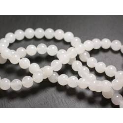 40pc - Perles de Pierre - Jade Boules 4mm Blanc transparent - 4558550089601 