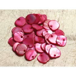 10pc - Breloques Pendentifs Nacre Pommes 12mm Rouge Rose 4558550003782 
