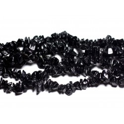 20pc - Perles de Pierre - Météorite Aérolite Noire Rocailles Chips 5-12mm - 4558550010667 