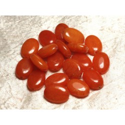 2pc - Perles de Pierre - Jade Orange Ovales 18x13mm 4558550015365 