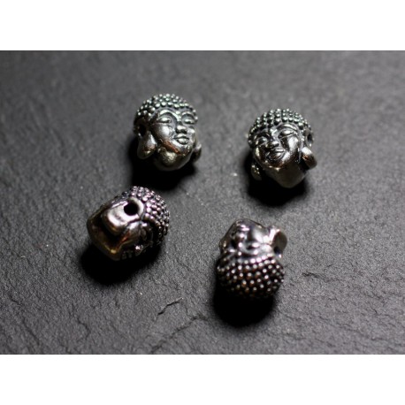 30pcs Argent Antique Or Bouddha Tête Espaceurs Perles Pour Bijoux Making 14 mm 