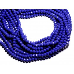 Fil 39cm 90pc env - Perles Verre opaque - Rondelles Facettées 6x4.5mm Bleu Nuit - 4558550084934 