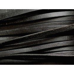 1 mètre - Cordon Lanière Cuir Véritable Noir 5x2mm 4558550017123 