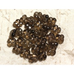 2pc - Perles de Pierre - Quartz Fumé Trèfle Fleur 9-11mm 4558550014399 