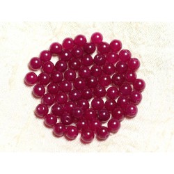 20pc - Perles de Pierre - Jade Boules 6mm Rose Framboise 4558550002457 