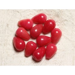 4pc - Perles de Pierre - Jade Gouttes 14x10mm Rouge Orange - 4558550082671 