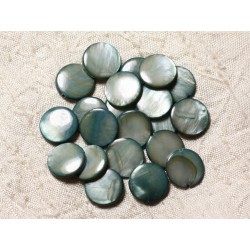 10pc Perles Nacre Palets 20mm Blanc 4558550004987