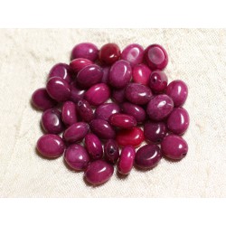 10pc - Perles de Pierre - Jade Ovales 10x8mm Violet Prune - 4558550082145 
