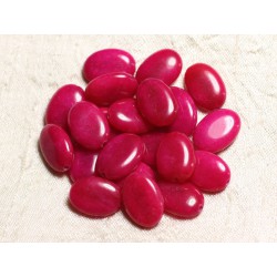 2pc - Perles de Pierre - Jade Ovales 18x13mm Rose Fuchsia - 4558550082169 
