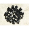 10pc - Perles Céramique Cubes 9-10mm Perçage 4.5mm Noir 4558550007469 
