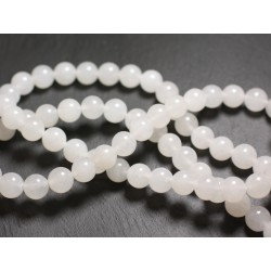 20pc - Perles de Pierre - Jade Boules 6mm Blanc transparent 4558550025333 