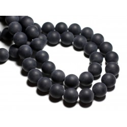 4pc - Perles de Pierre - Onyx Noir Mat Boules 14mm - 4558550039057 