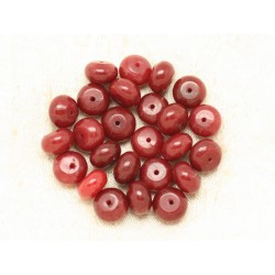 10pc - Perles de Pierre - Jade Rondelles 10x6mm Rouge Bordeaux 4558550000255