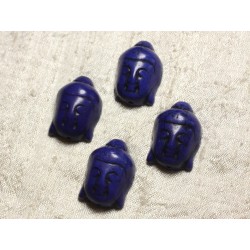 2pc - Perle Bouddha 29mm Turquoise Synthèse Bleu Nuit 4558550000644 