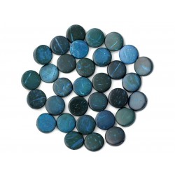 20pc - Perles Bois de Coco Palets 10-11mm Bleu Vert 4558550001191