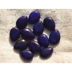 4pc - Perles de Pierre - Jade Gouttes 18x13mm Bleu Nuit - 4558550002174 