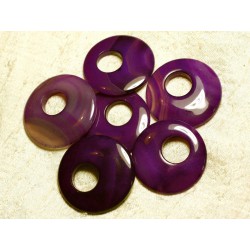 1pc - Donut Pendentif Pierre Agate Violette 42-46mm 4558550002570