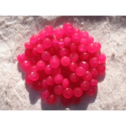 10pc - Perles de Pierre - Jade Rondelles Facettées 6x4mm Rose Fluo 4558550010988 