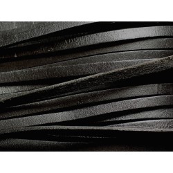 5 mètres - Cordon Lanière Cuir Véritable Noir 5 x 2mm 4558550006509 