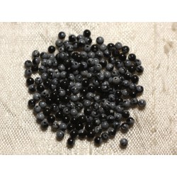 40pc - Perles de Pierre - Obsidienne Flocon Boules 2mm 4558550006950 