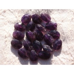 2pc - Perles de Pierre - Améthyste Ovales Facettés 14x10mm 4558550007551