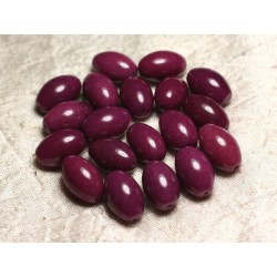 2pc - Perles de Pierre - Jade Violet Prune Olives 16x12mm 4558550007865